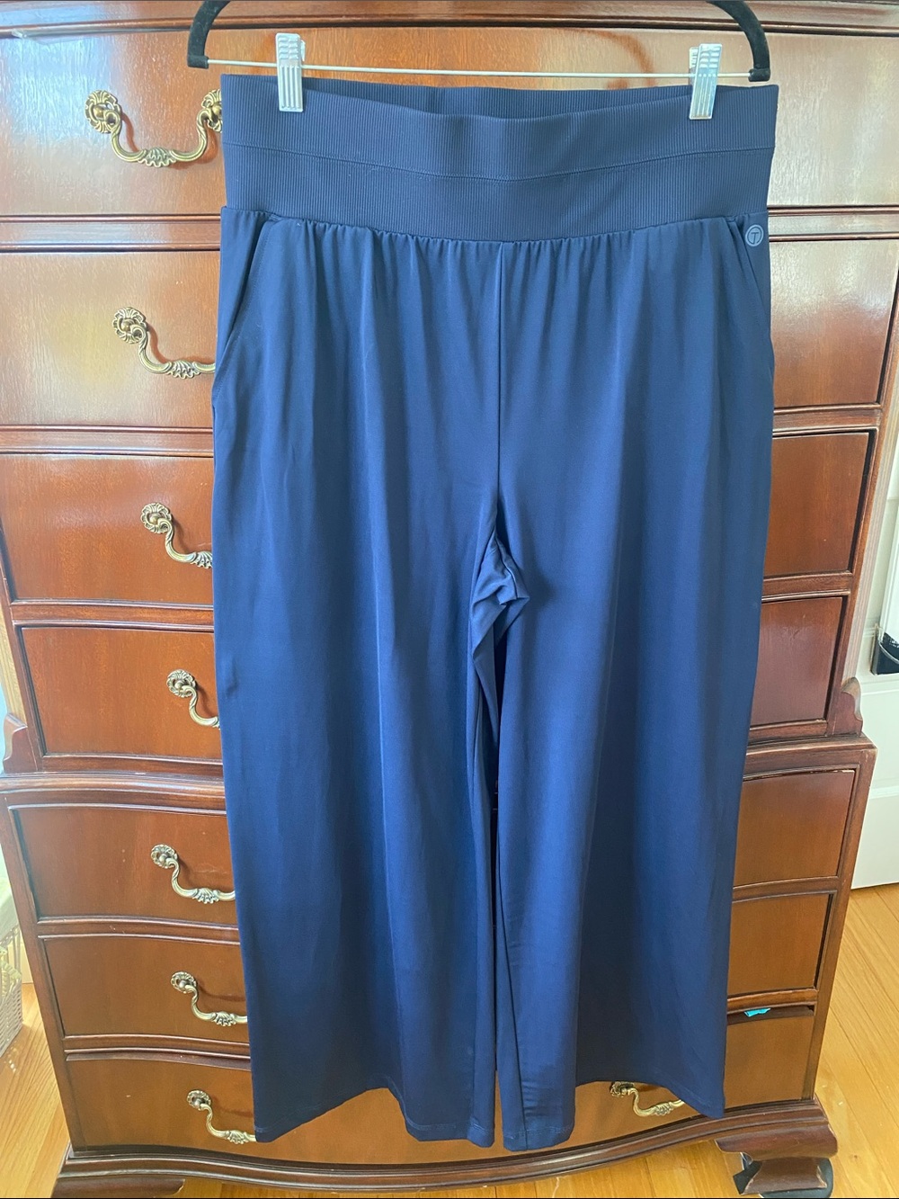 Talbots Navy Wide-Leg Pull-On Pants